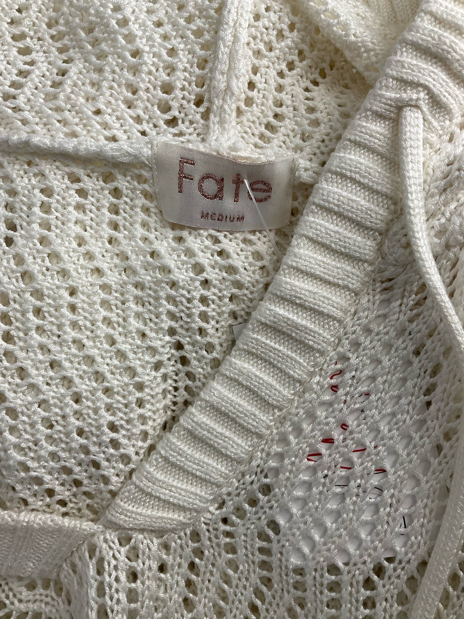 Fate -  White Solid Pre-Owned Ladies Casual Top -  Size Medium