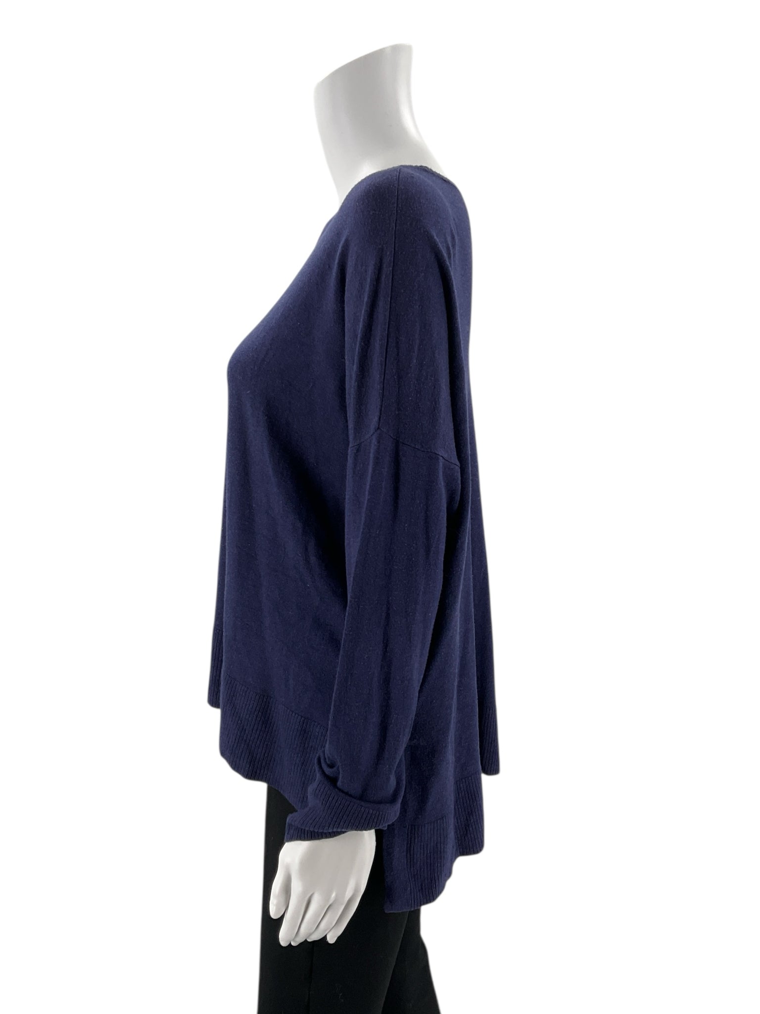 Eileen Fisher - Navy Solid Pre-Owned Ladies Casual Top - Size XL