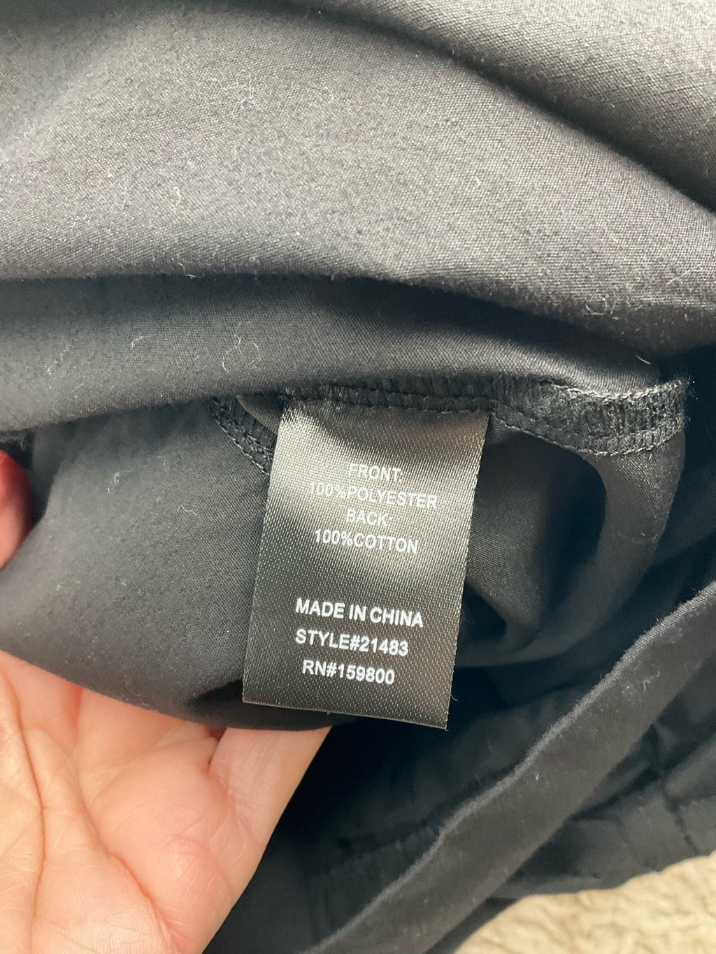 Anthony - Black Textured Pre-Owned Ladies Casual Top - Size Large