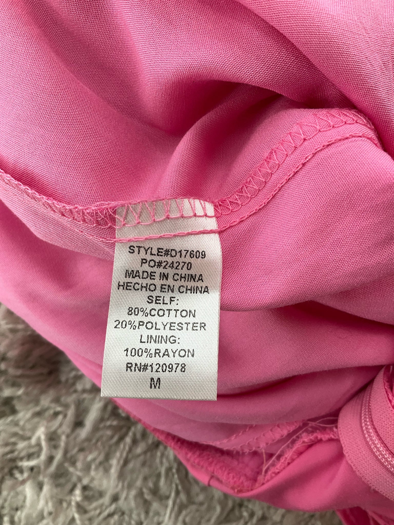 Entro Pink Solid Pre-Owned Ladies New With Tags Dress - Size Medium