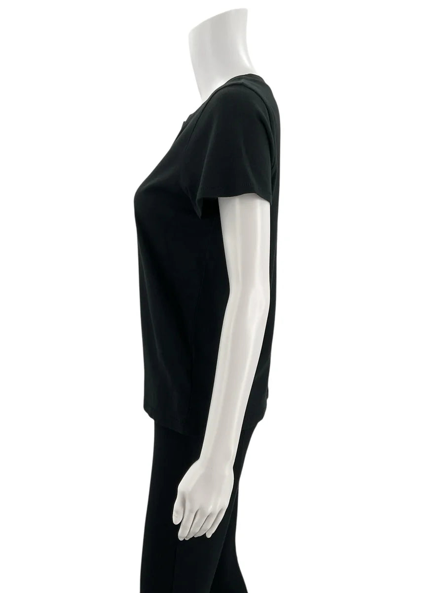 Madewell Black Solid Short Sleeve Top – Size Small, Excellent Pre-Owned