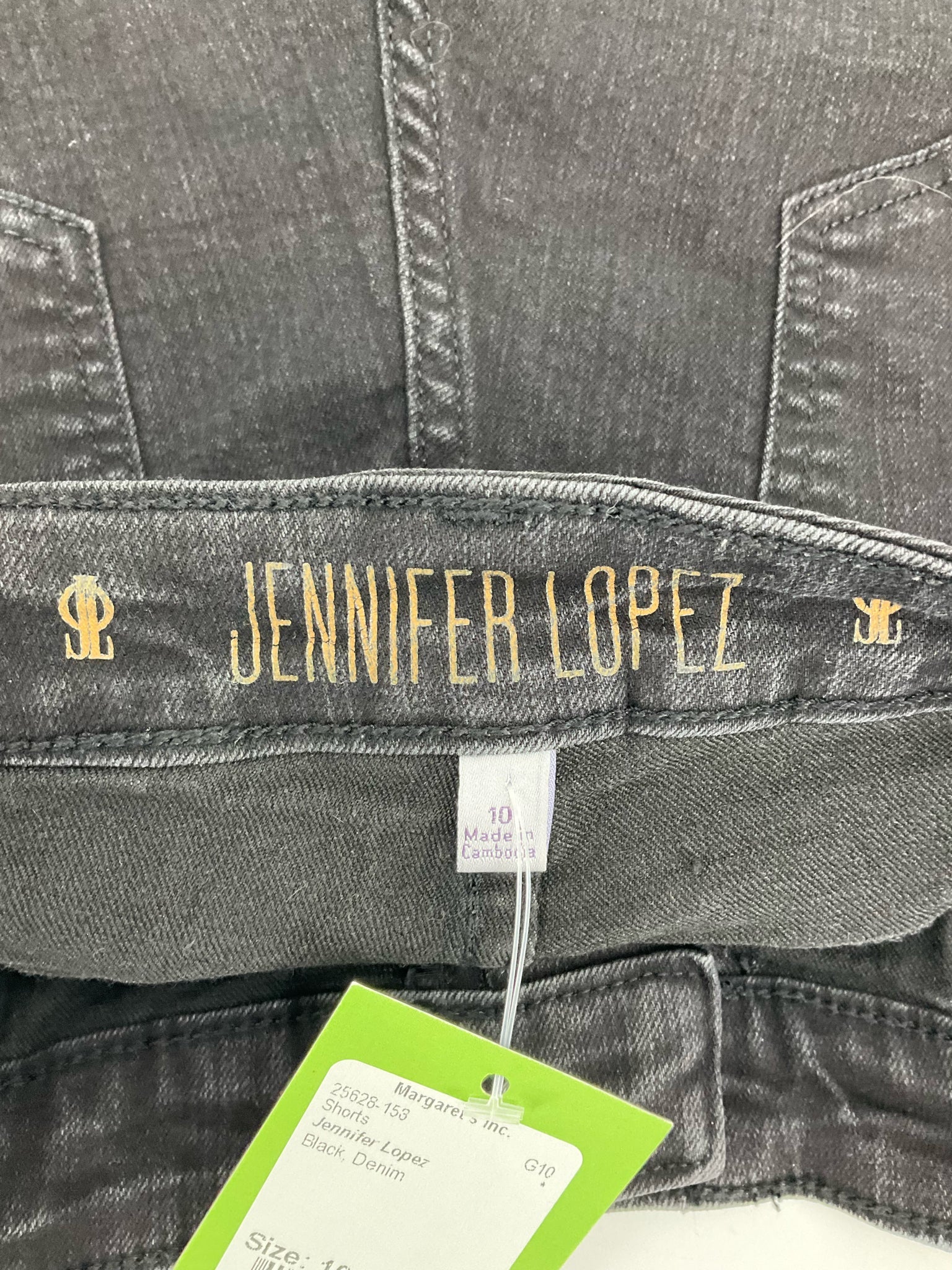 Jennifer Lopez Black Denim Pre-Owned Ladies Shorts - Size 10