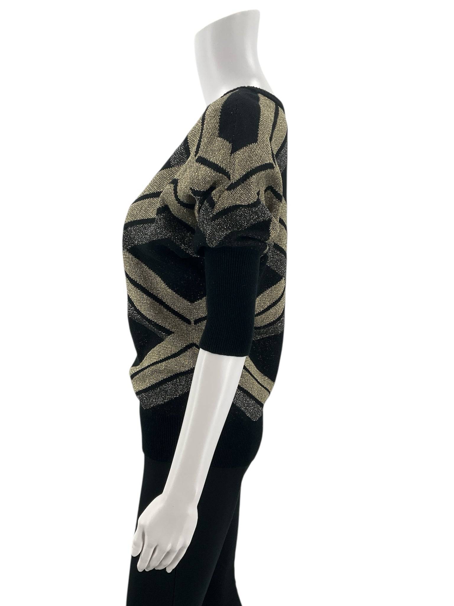 Worthington Black/Gold Sparkle Top - Size Small - Margaret’s Fine Consignment
