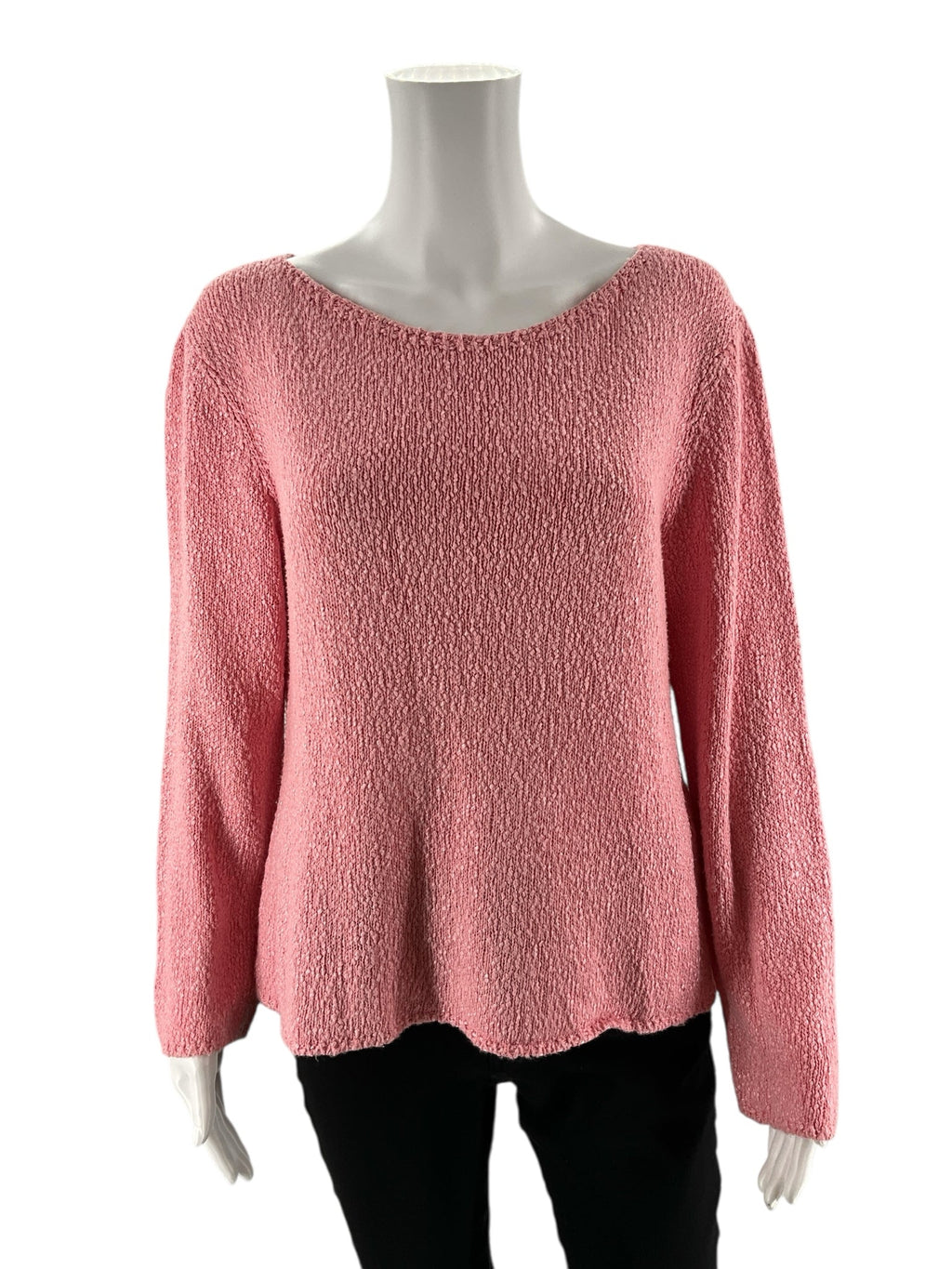 No Brand - Pink Solid Pre-Owned Ladies Casual Top - Size Large