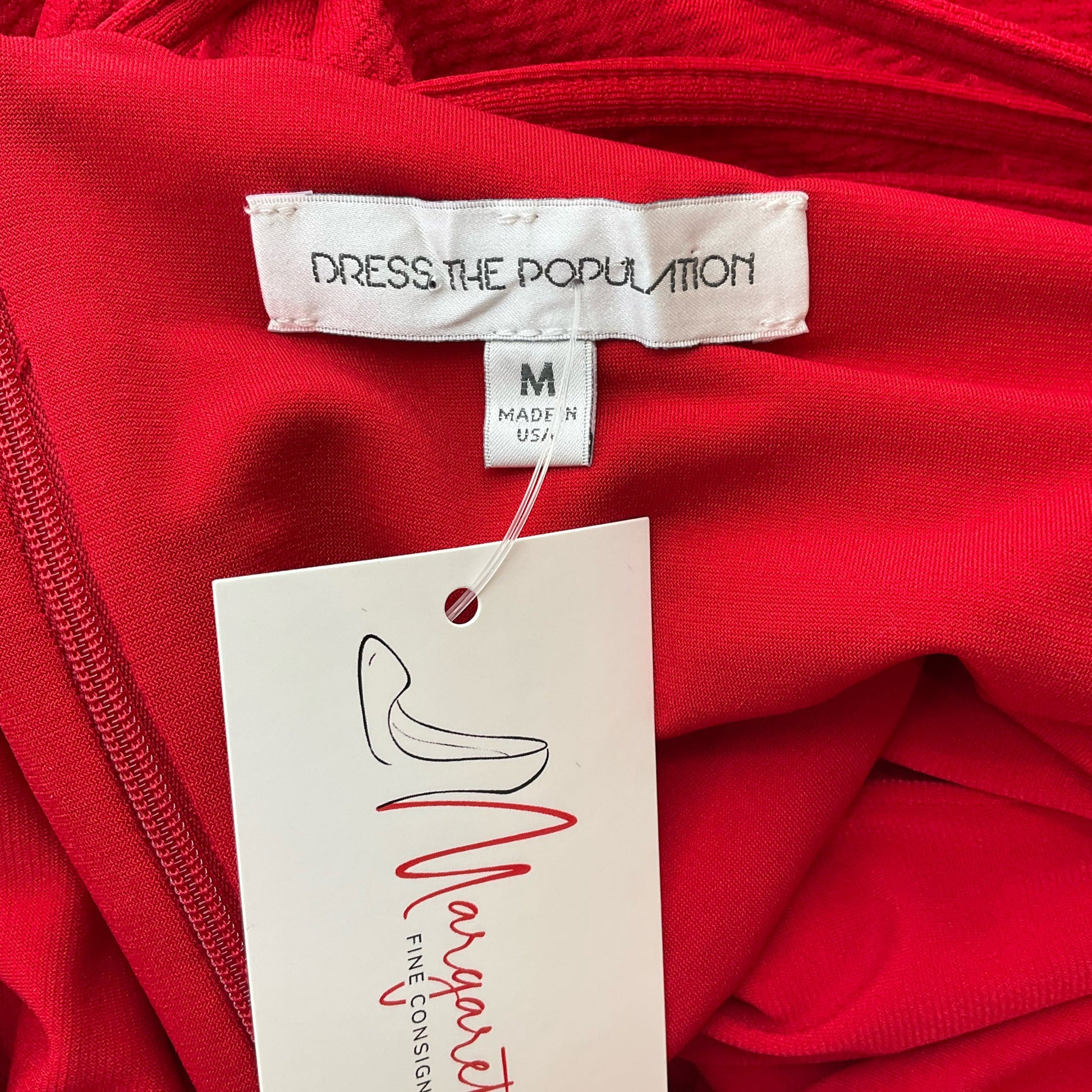 Dress the Population Red Textured Strappy Midi Dress – Size Medium, Excellent Pre-Owned - Margaret’s Fine Consignment