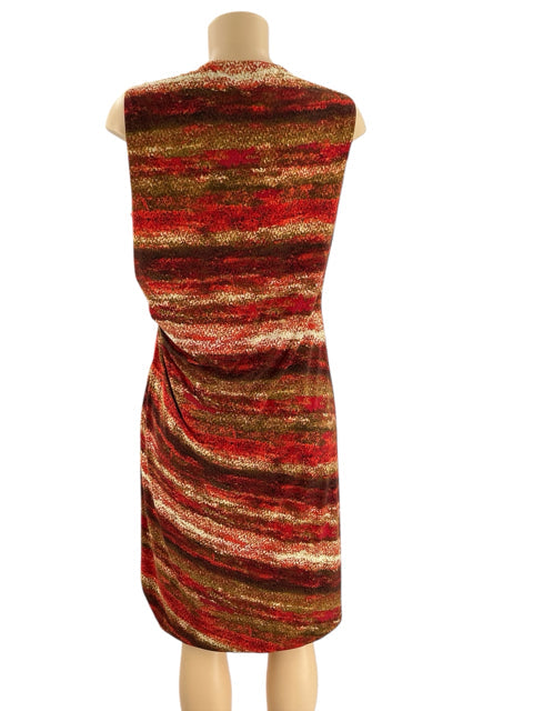 Jones Wear Dress Camel/Orange/Rred Print Pre-Owned Ladies Dress - Size 14 - Margaret’s Fine Consignment
