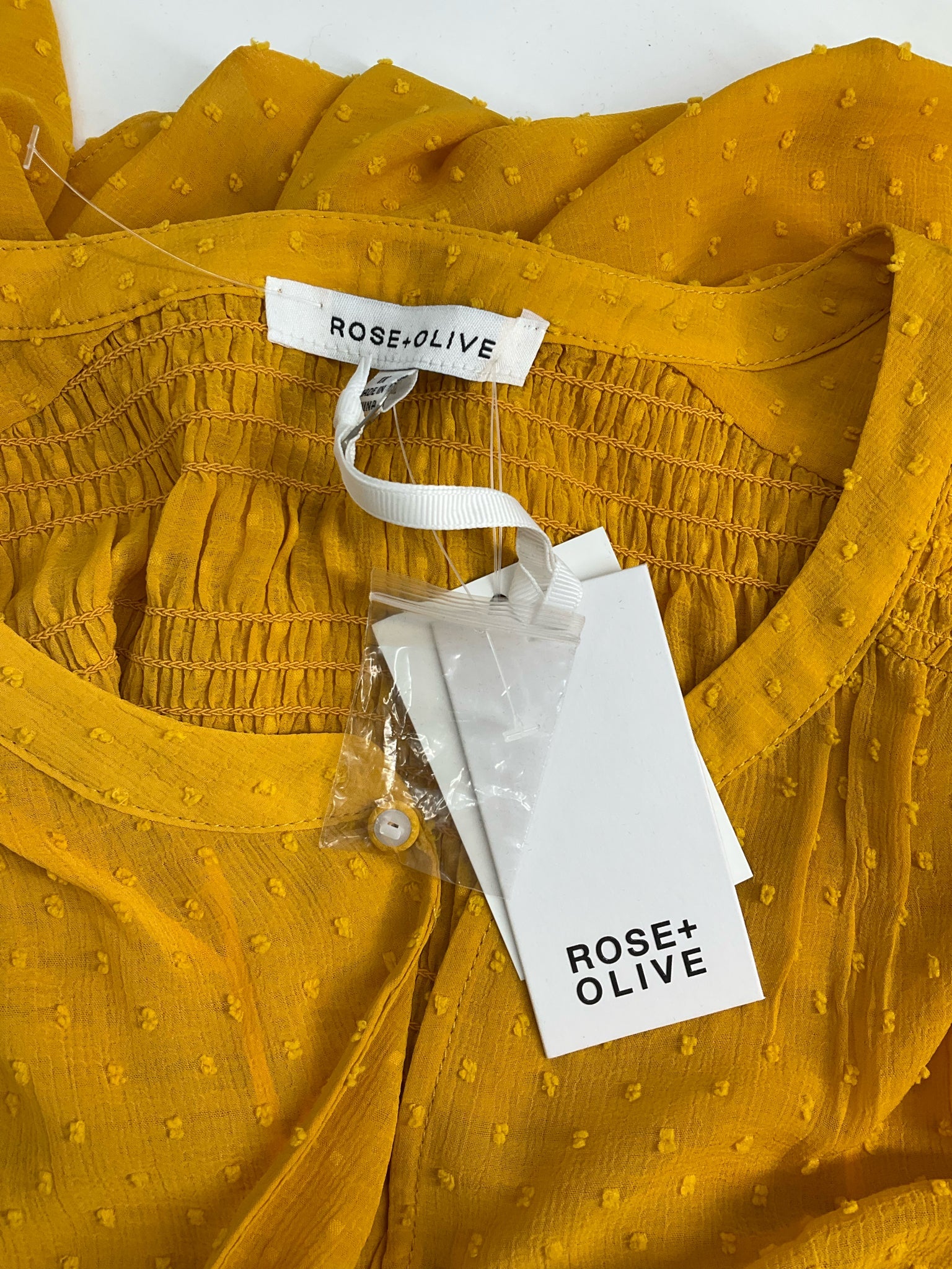 Rose & Olive Mustard Dots Pre-Owned Ladies New With Tags Top -  Size 1X