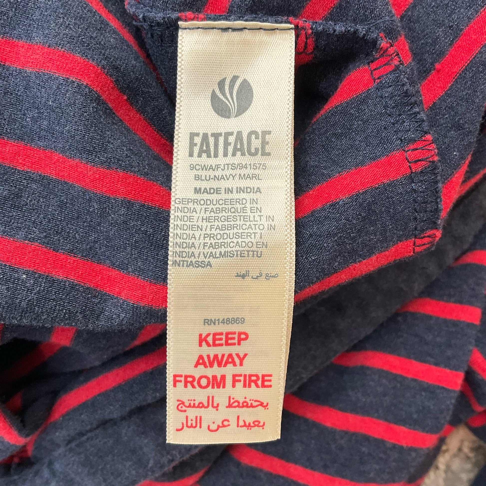Fat Face Blue/Red Stripe Pre-Owned Ladies Top -  Size 12