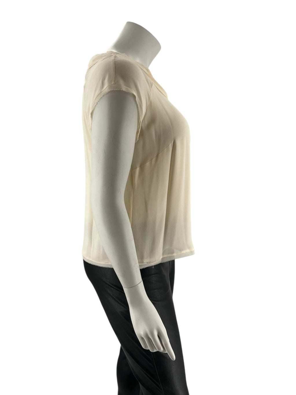 Talbots Cream Solid Pre-Owned Ladies Casual Top -  Size 14WP