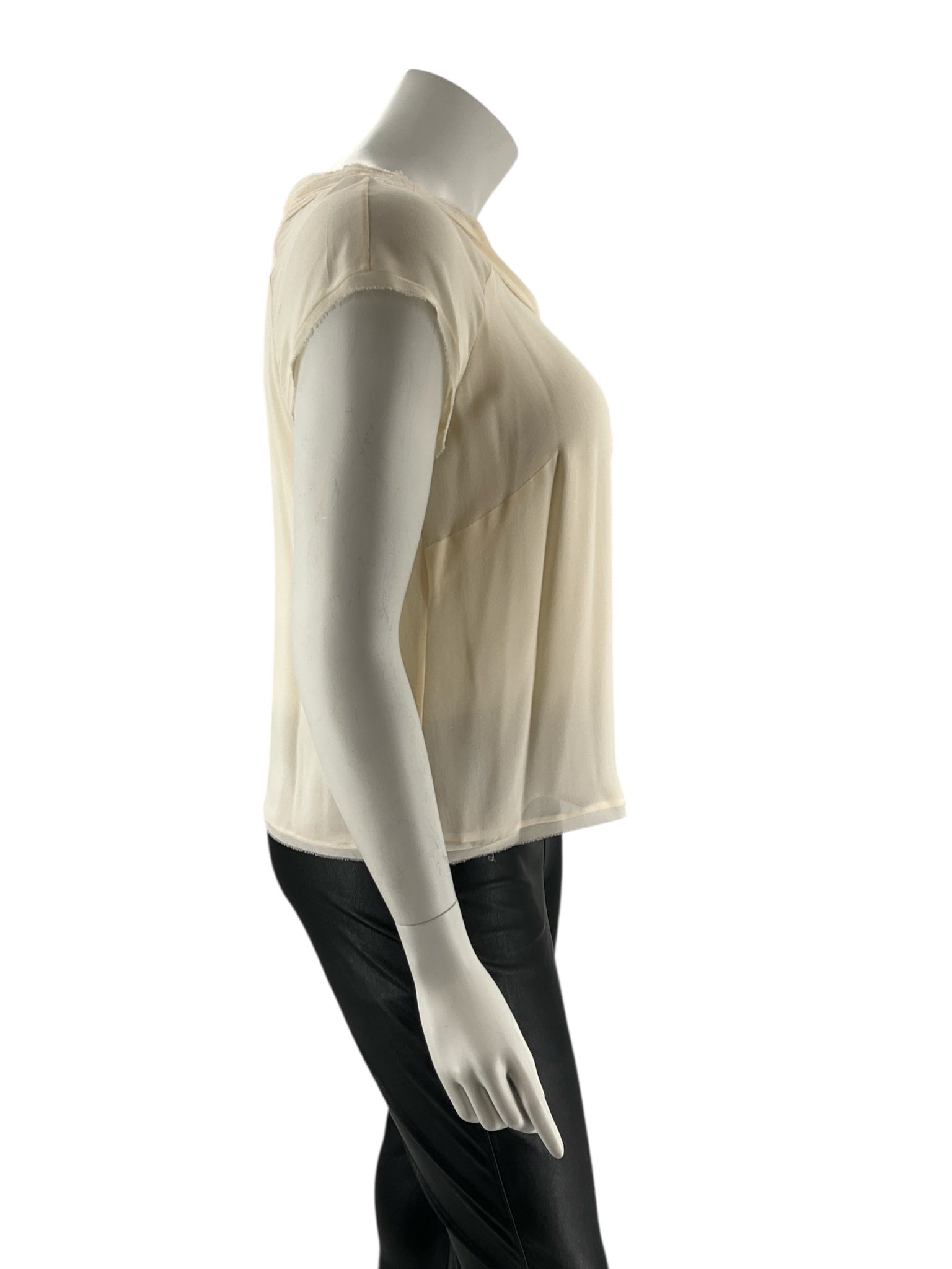 Talbots Cream Solid Pre-Owned Ladies Casual Top -  Size 14WP