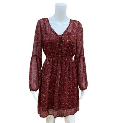Mudd Rust Paisley Ladies Pre-Owned Dress - Size Large - Margaret’s Fine Consignment