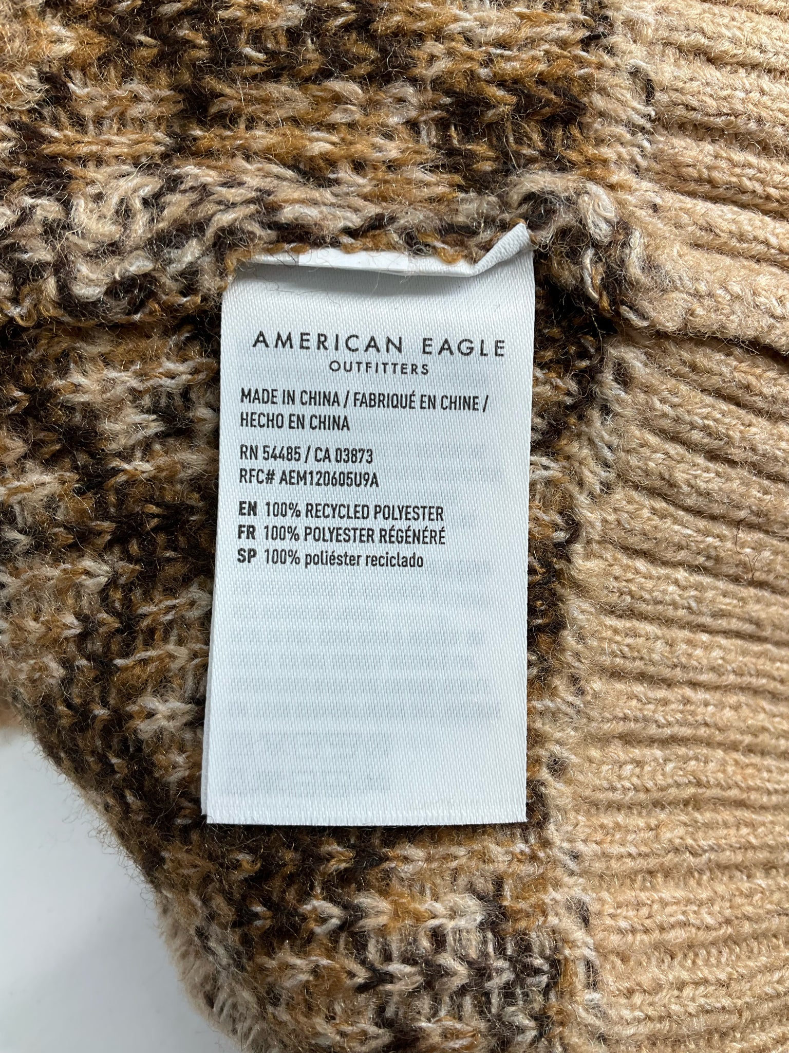 American Eagle - Brown Animal Pre-Owned Ladies Casual Top - Size M