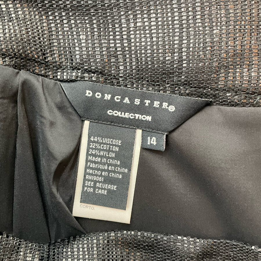 Doncaster Black Textured Pre-Owned Ladies Skirt - Size 14