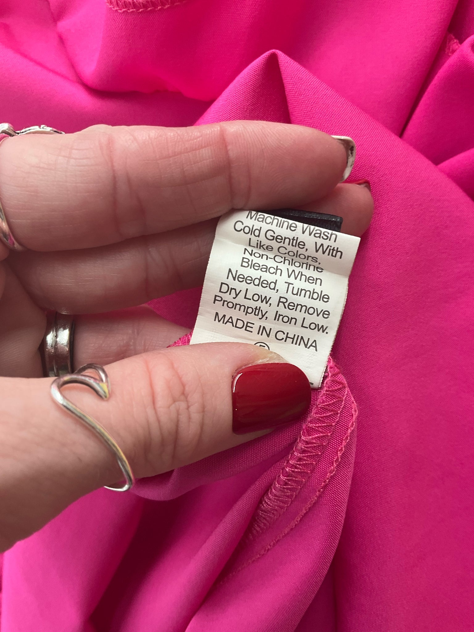 Shein - Pink Solid Pre-Owned Ladies Casual Top - Size Large