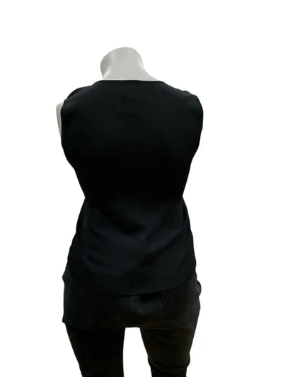 Chico's Black Rhinestones Pre-Owned Ladies Top - Size Large