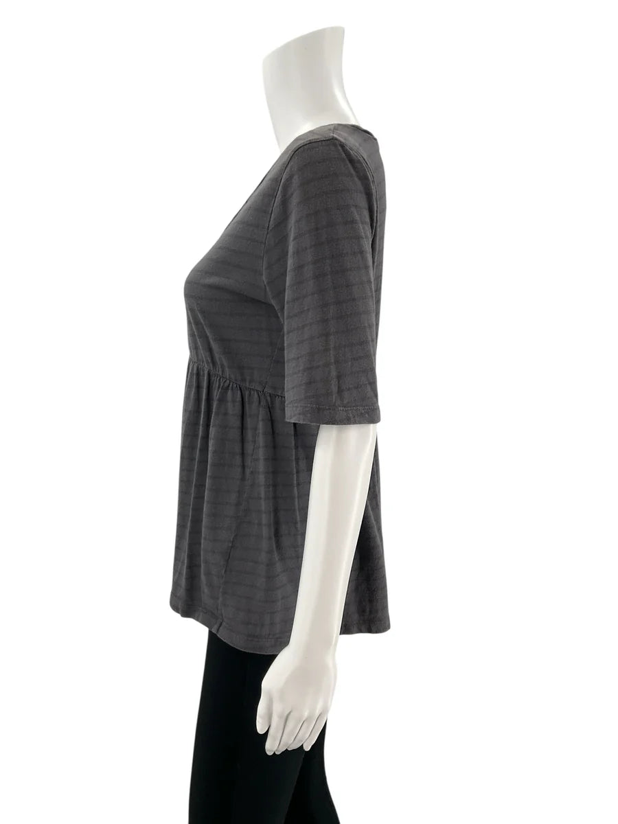 J. Crew Gray/White Stripe Pre-Owned Ladies Top – Size Medium