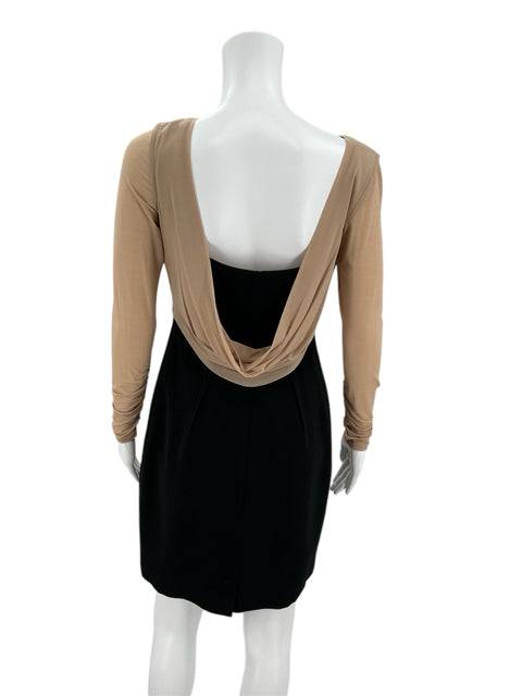 Paula Ka Taupe/Black Ladies Pre-Owned Dress - Size 4 - Margaret’s Fine Consignment