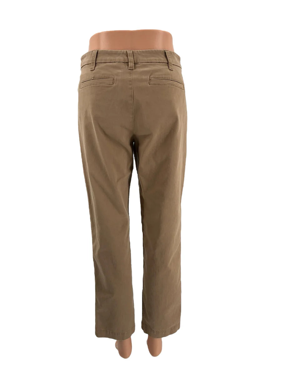 J Crew Dark Khaki Solid Ladies Pre-Owned Pants - Size 2