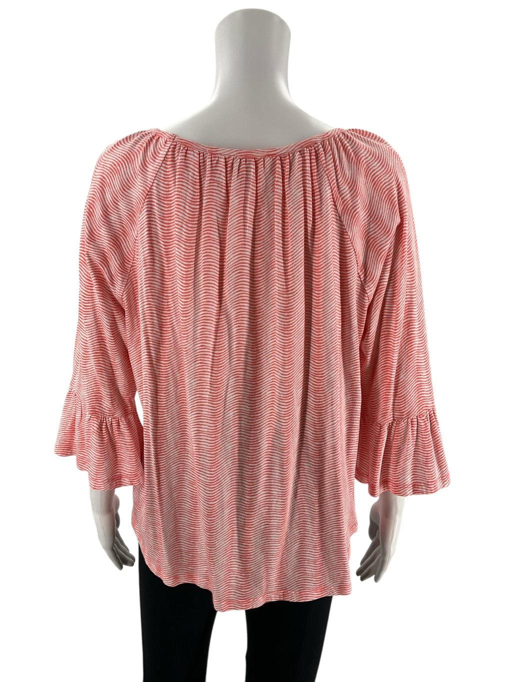 Michael Kors Pink/White Stripe Pre-Owned Ladies Top - Size Large - Margaret’s Fine Consignment