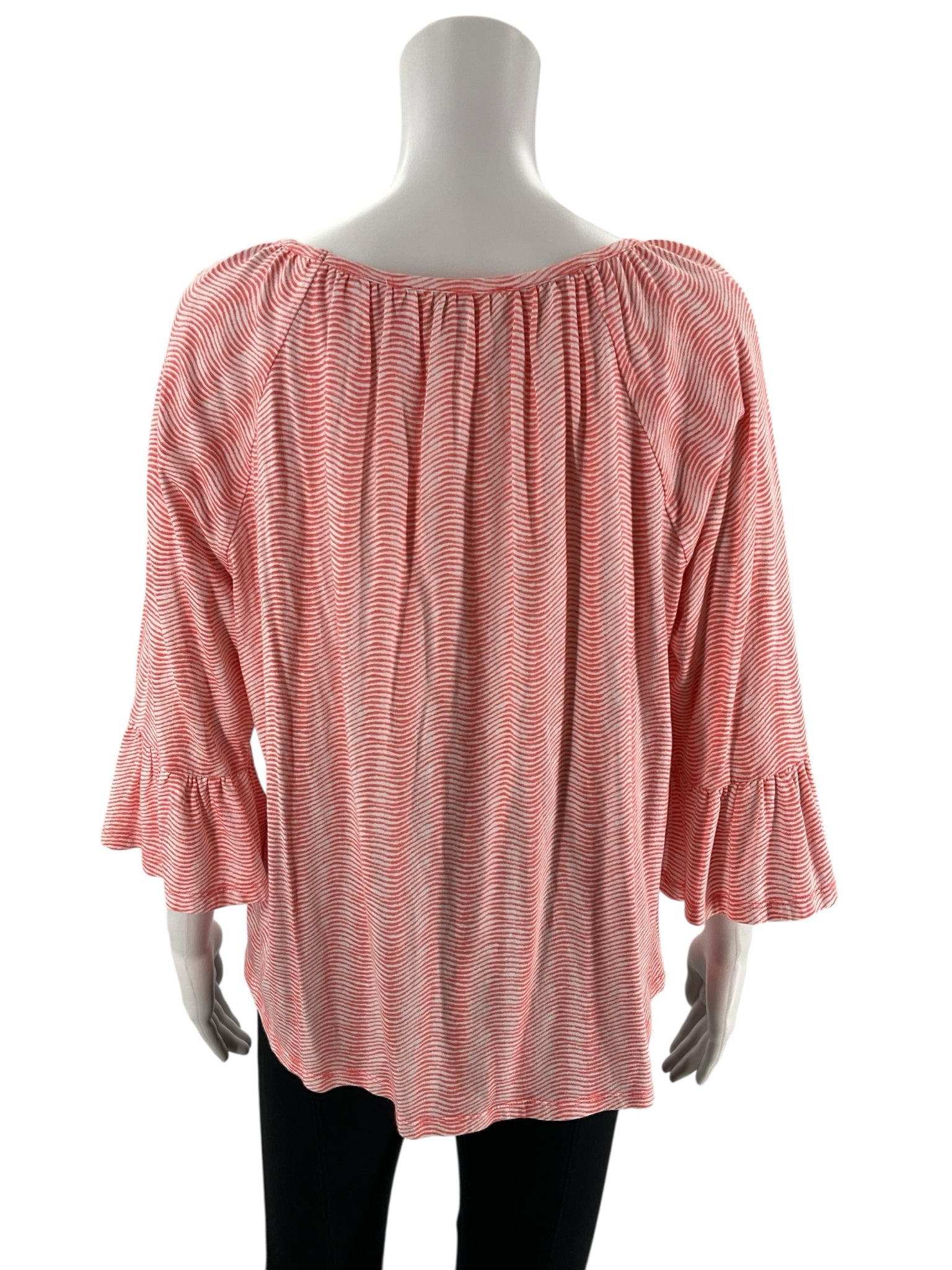 Michael Kors Pink/White Stripe Pre-Owned Ladies Top - Size Large - Margaret’s Fine Consignment