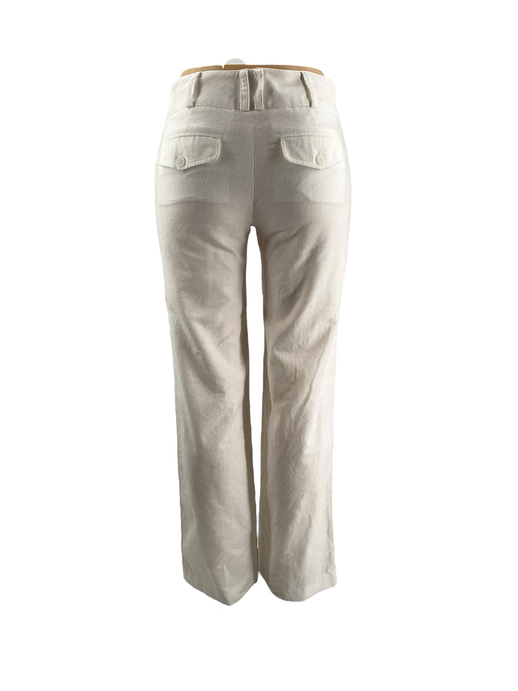 Robert Rodriguez pre-owned white solid wide leg sailor pants in size 4, featuring a mid-rise and flare design.