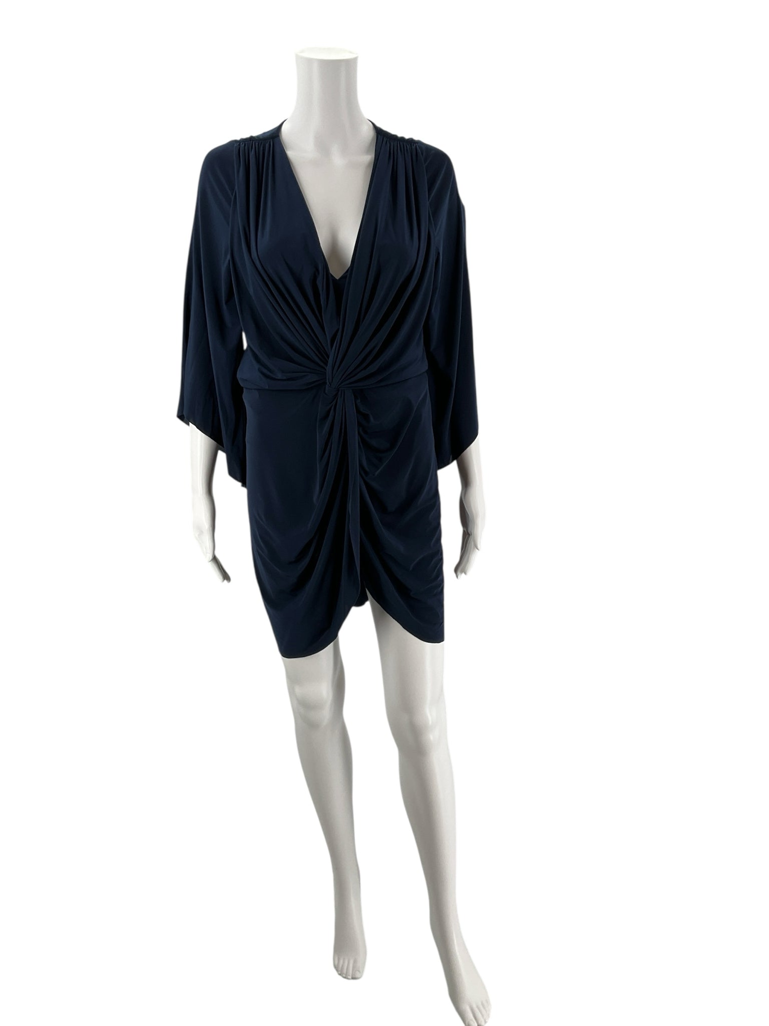 MISA Navy Solid Pre-Owned Ladies New With Tags Dress - Size Small