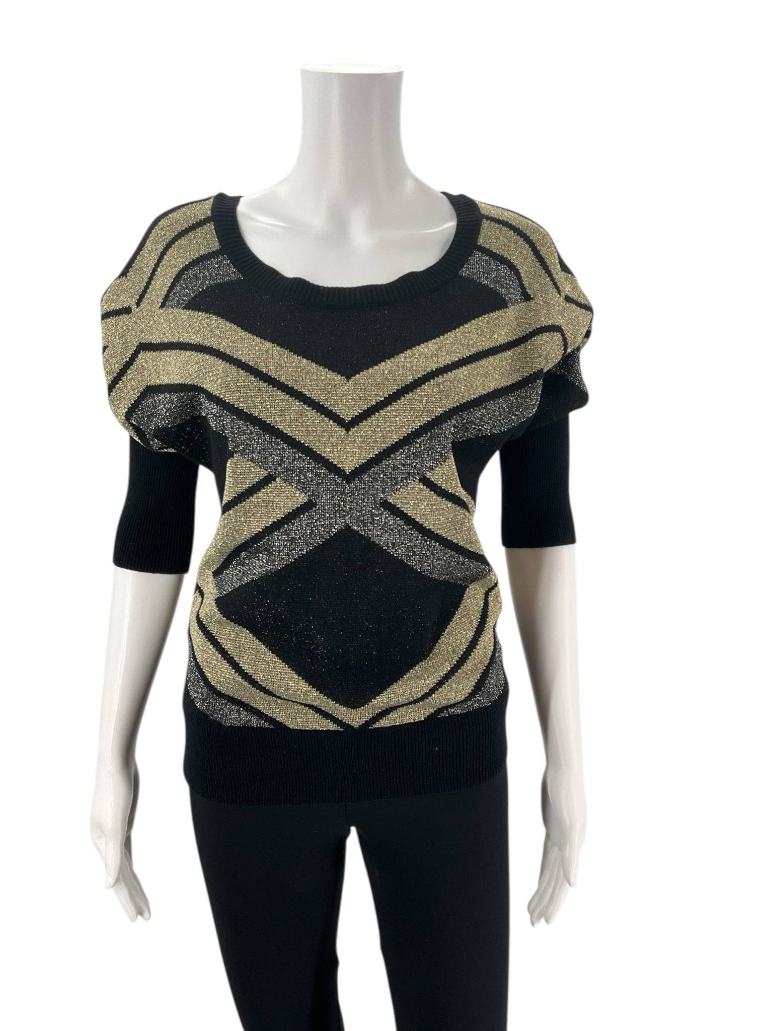 Worthington Black/Gold Sparkle Top - Size Small - Margaret’s Fine Consignment