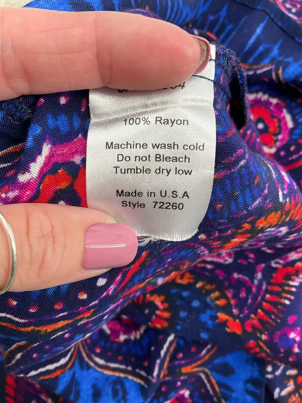 Uncle Frank Blue/Purple Print Pre-Owned Ladies Dress - Size Medium