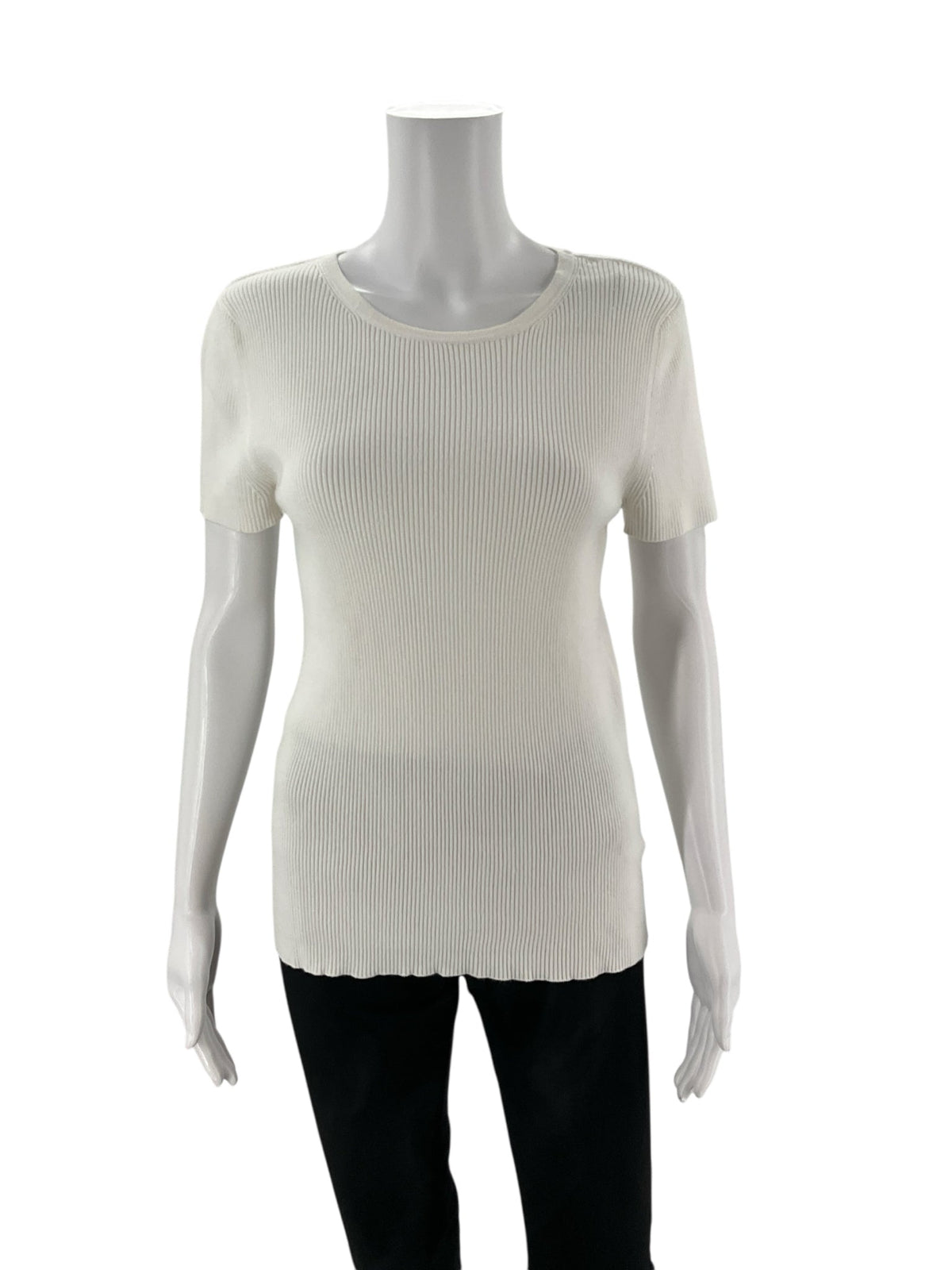 Premise White Ribbed Pre-Owned Ladies Top - Size Large