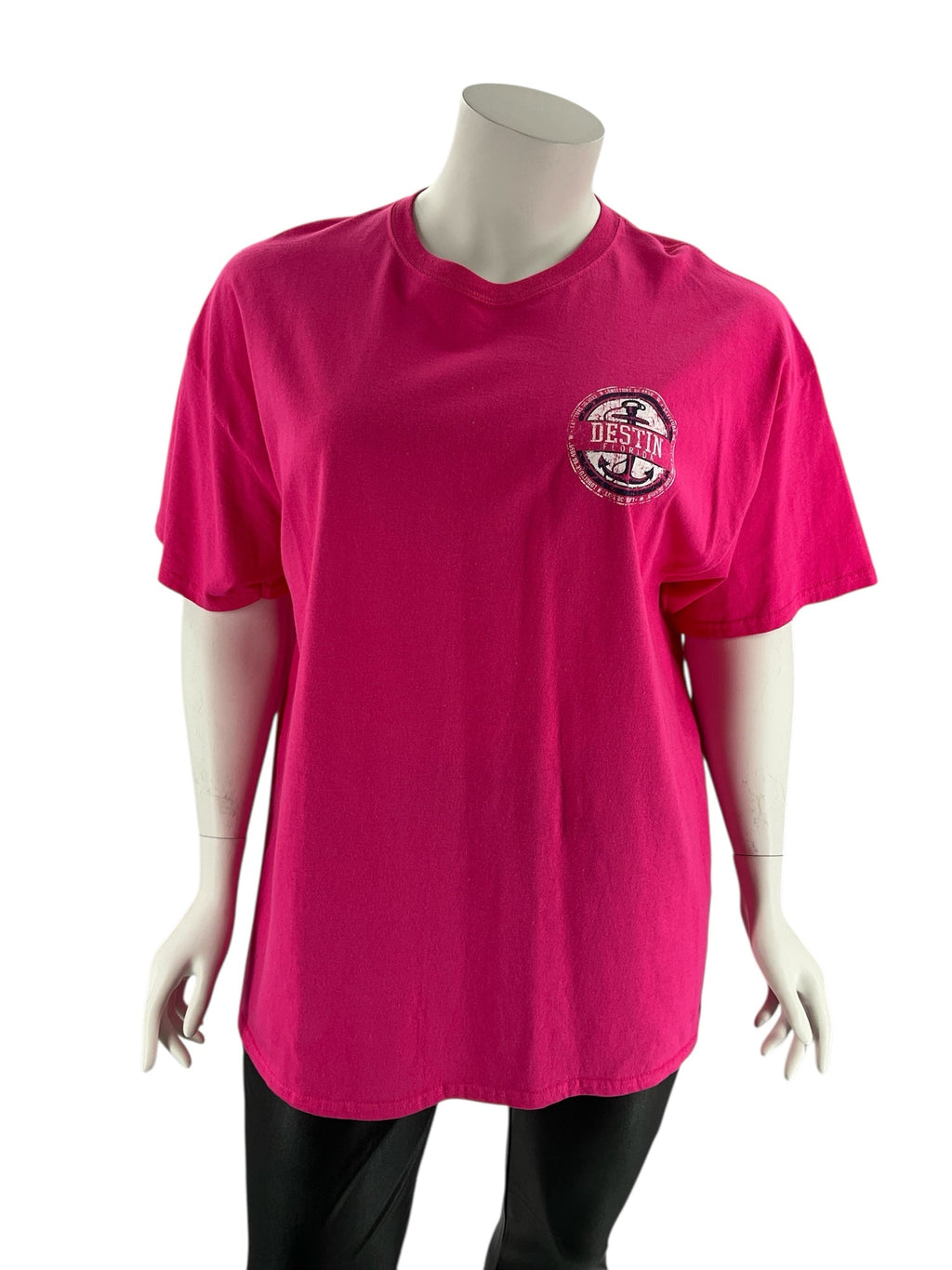 Gildan Pink Print Pre-Owned Ladies Casual Top -  Size 2XL