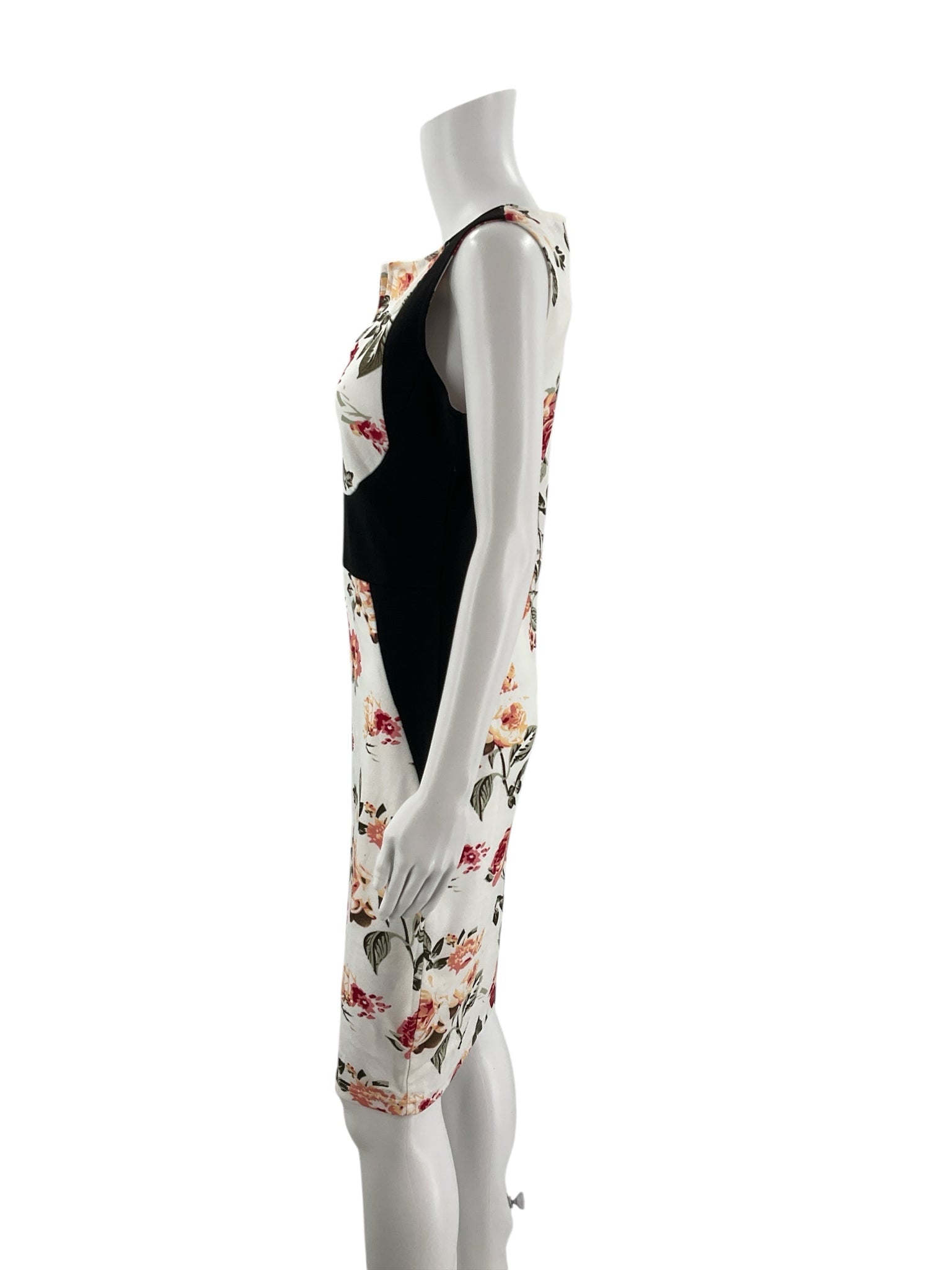 Fantaist White/Black/Pink Floral Pre-Owned Ladies New With Tags Dress - Size Medium