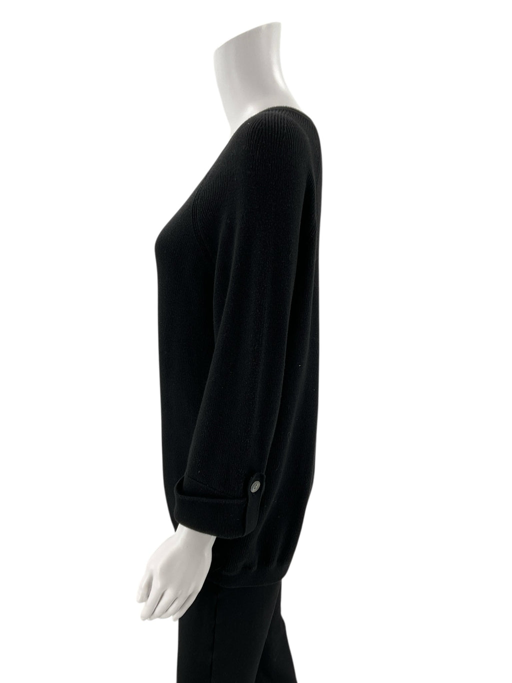 Belford - Black Solid Pre-Owned Ladies Casual Top - Size XL