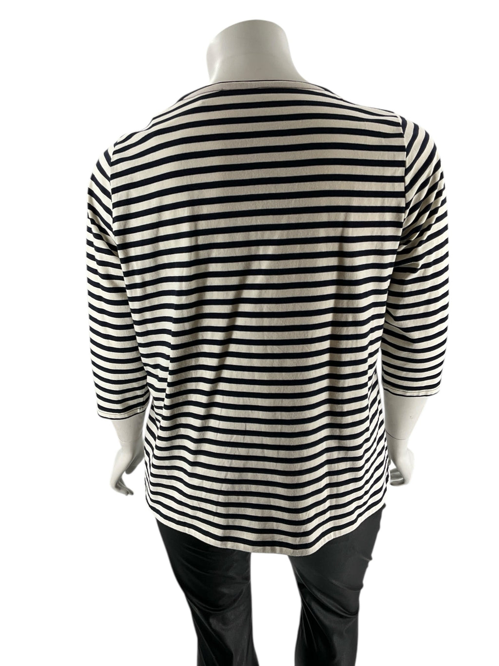 Talbots Navy/Ecru Stripe Pre-Owned Ladies Top - Size 2X