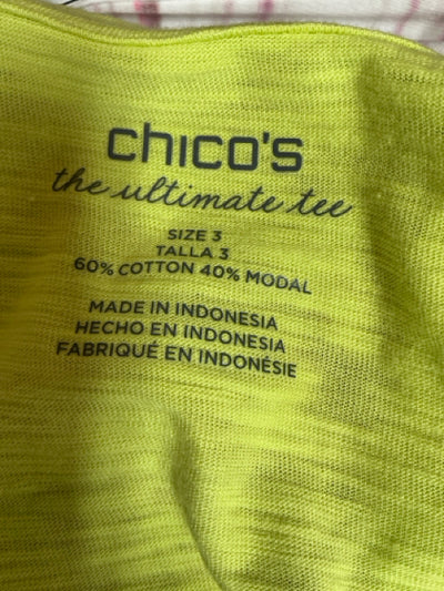 Chico's Lime Solid Pre-Owned Ladies Top - Size XL