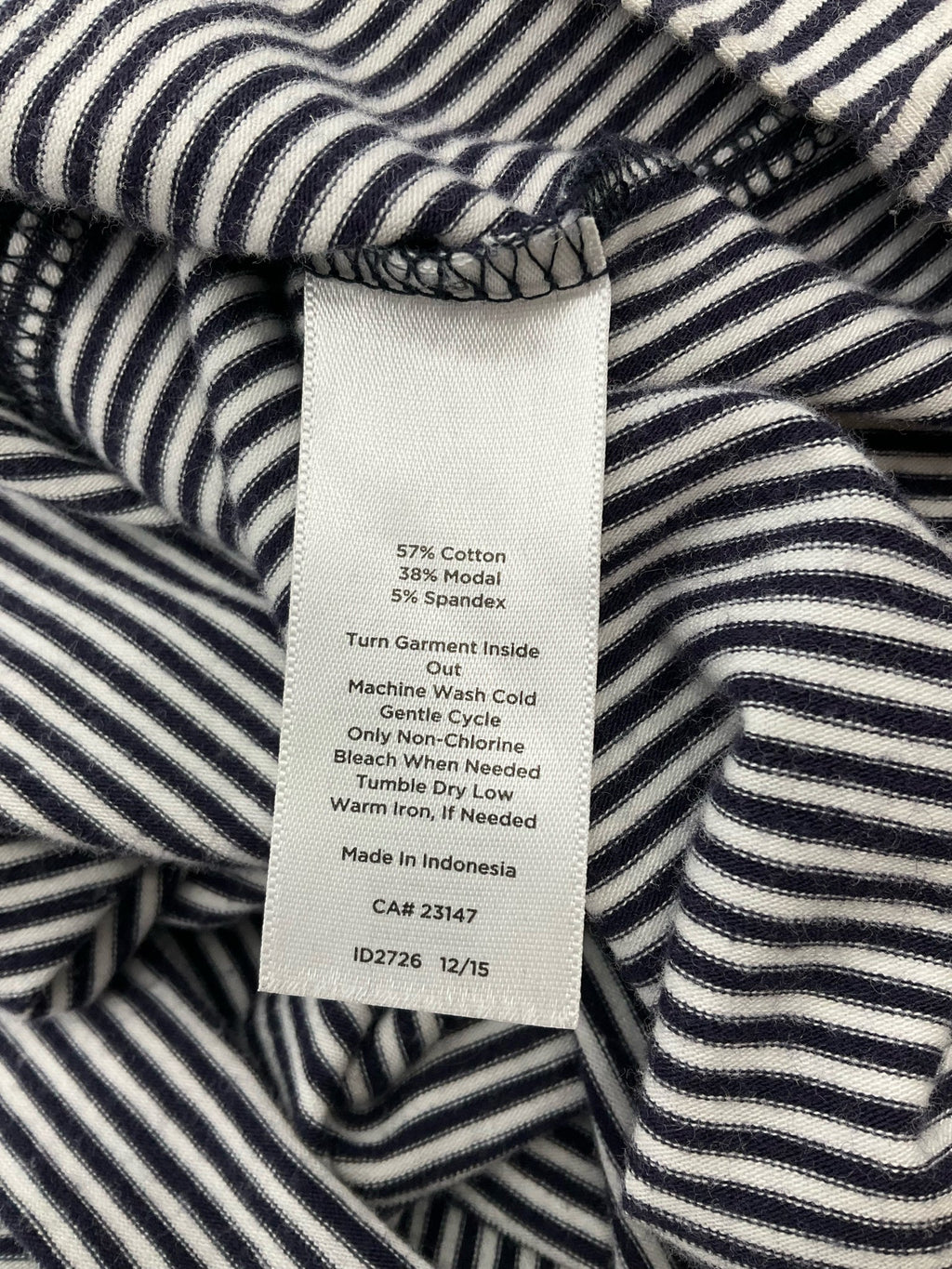 Talbots Navy/White Stripe Pre-Owned Ladies Dress - Size Small Petite