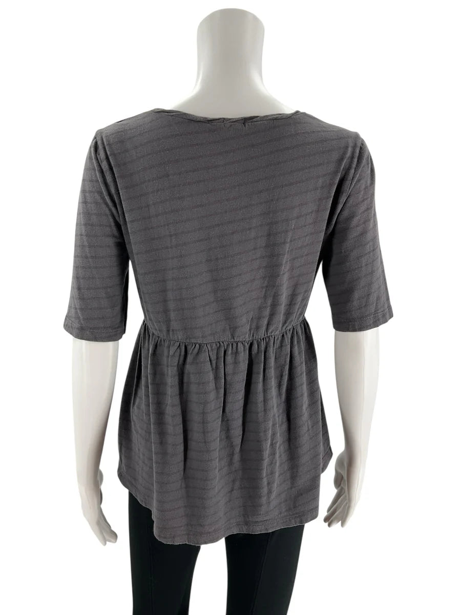 J. Crew Gray/White Stripe Pre-Owned Ladies Top – Size Medium