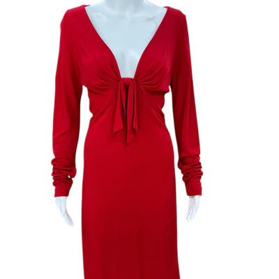 Moda International Solid Red Ladies Pre-Owned Dress - Size 10