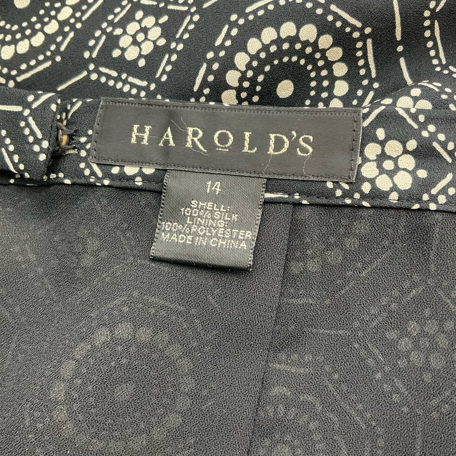 Harolds black/tan Print Pre-Owned Ladies Skirt - Size 14