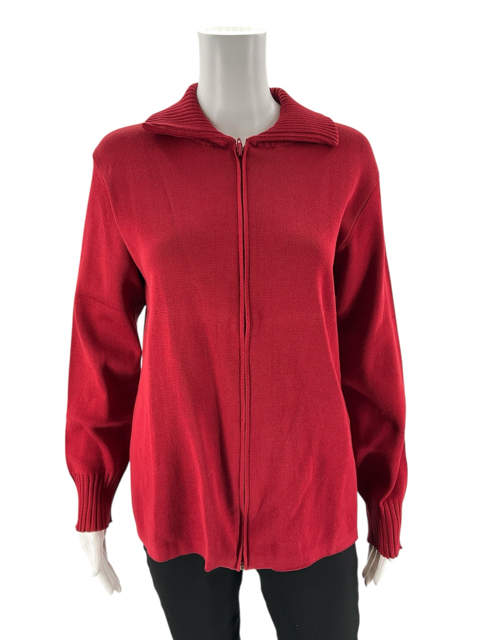 Bordado - Red Solid Pre-Owned Ladies New With Tags Casual Top -  Size M