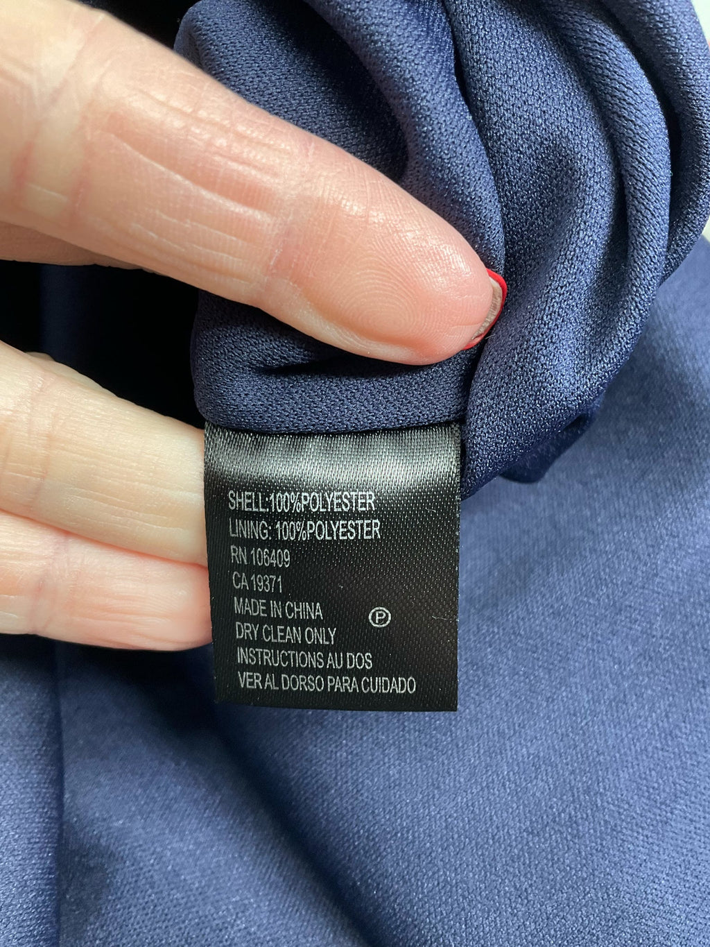 Tahari Navy/Green Floral Pre-Owned Ladies Dress - Size 2 Petite