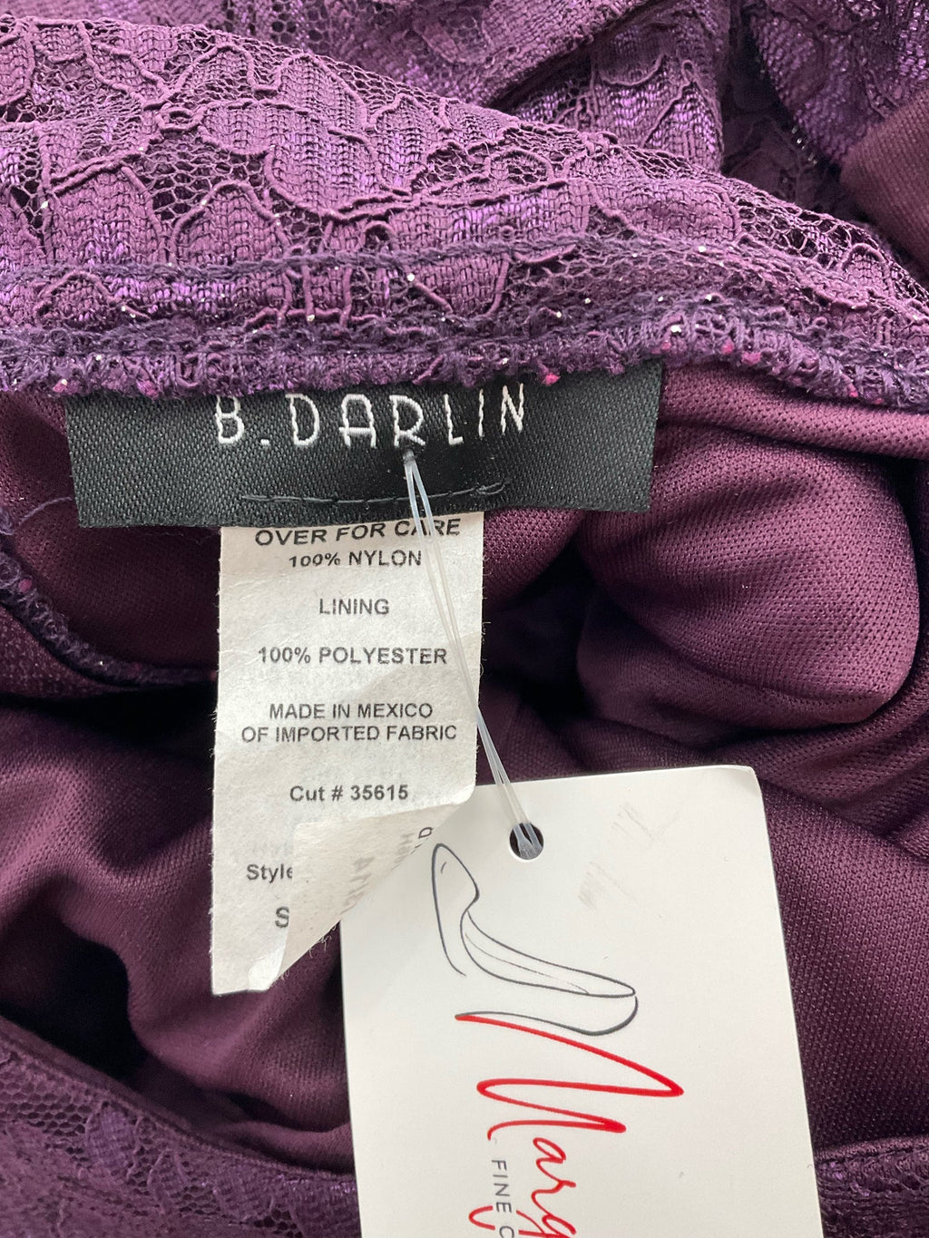 B Darlin Plum Pre-Owned Ladies Dress - Size 13/14