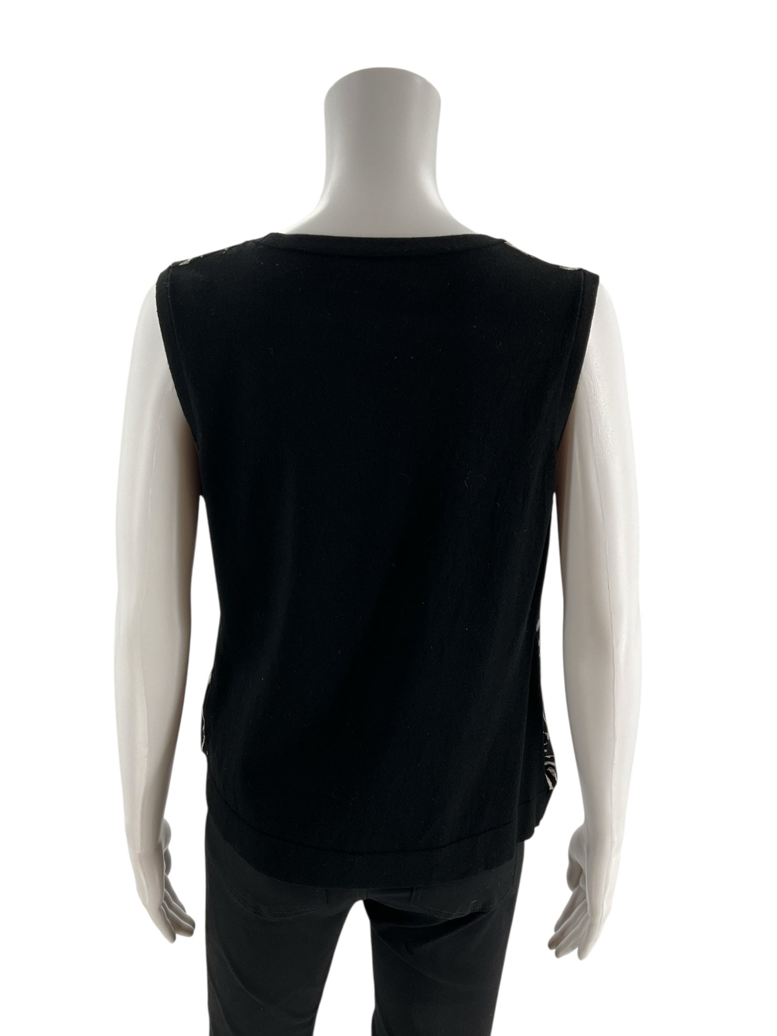 Jones New York Gray/Black Animal Ladies Pre-Owned Top -  Size Large Petite