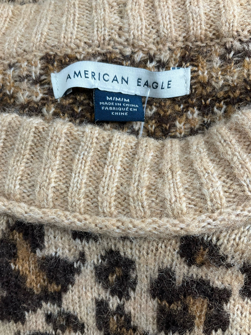 American Eagle - Brown Animal Pre-Owned Ladies Casual Top - Size M