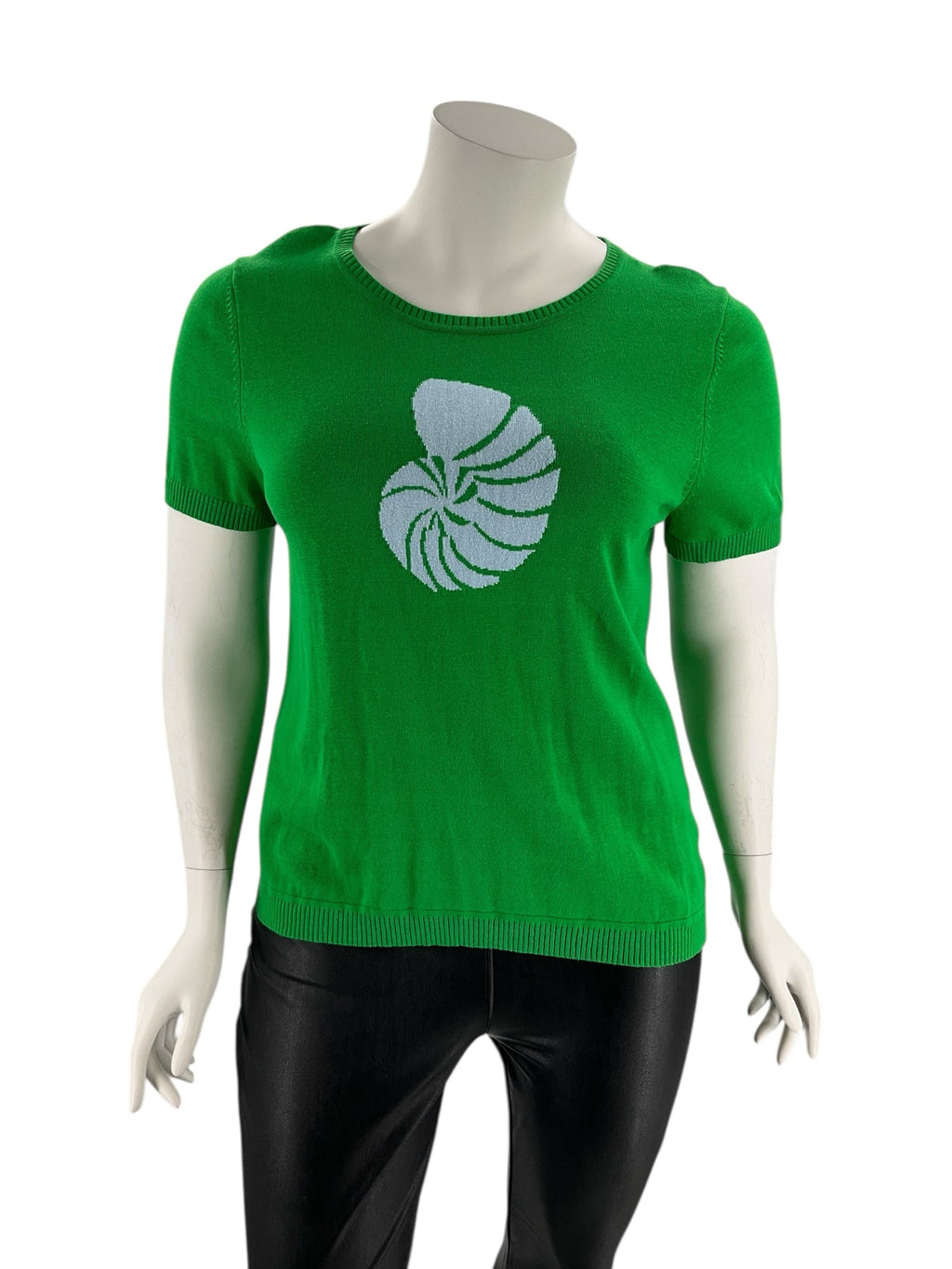 Isaac Mizrahi Green Shell Pre-Owned Ladies Casual Top -  Size 1X