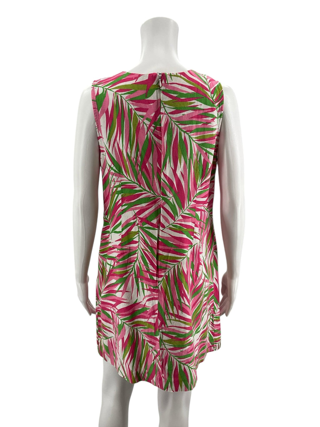 Ruby Rd Pink/White/Green Tropical Pre-Owned Ladies Dress - Size 12 Petite