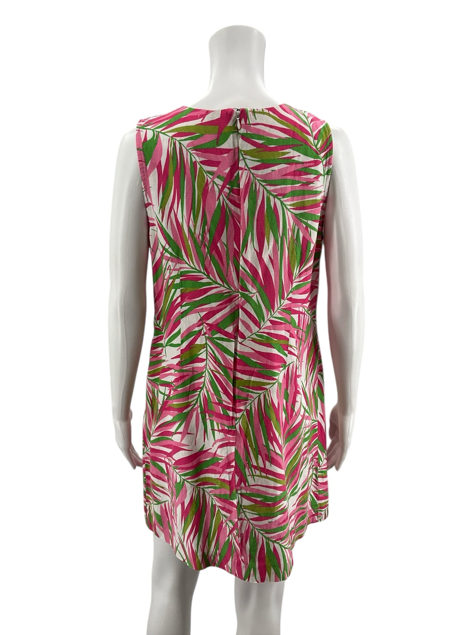 Ruby Rd Pink/White/Green Tropical Pre-Owned Ladies Dress - Size 12 Petite