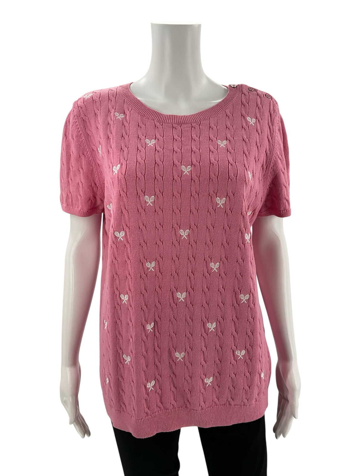 Talbots Pink/White Pre-Owned Ladies Top - Size XL Petite