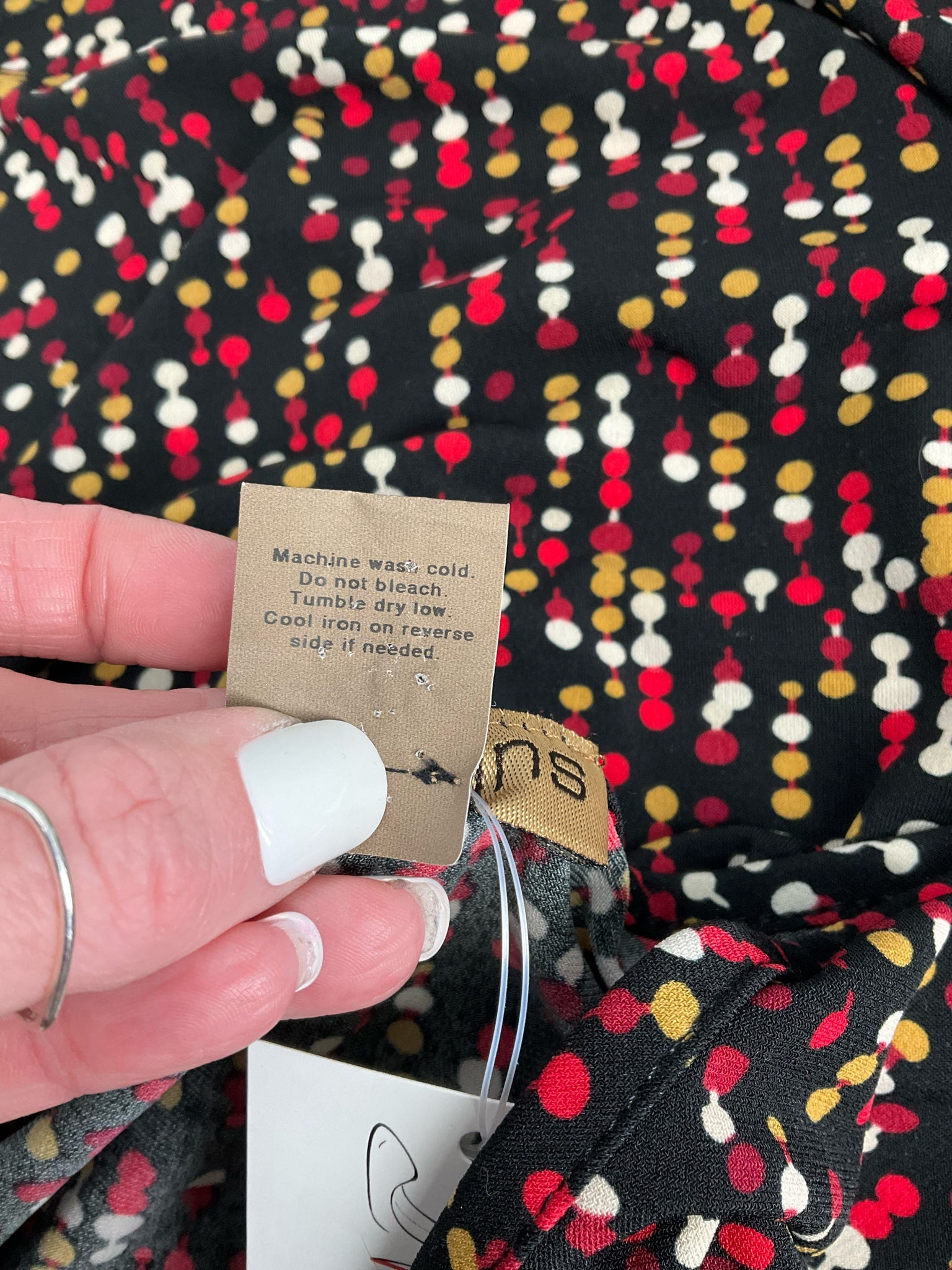 Notations Black/Pink/Burgundy/Red Dots Pre-Owned LadiesTop -  Size 1X