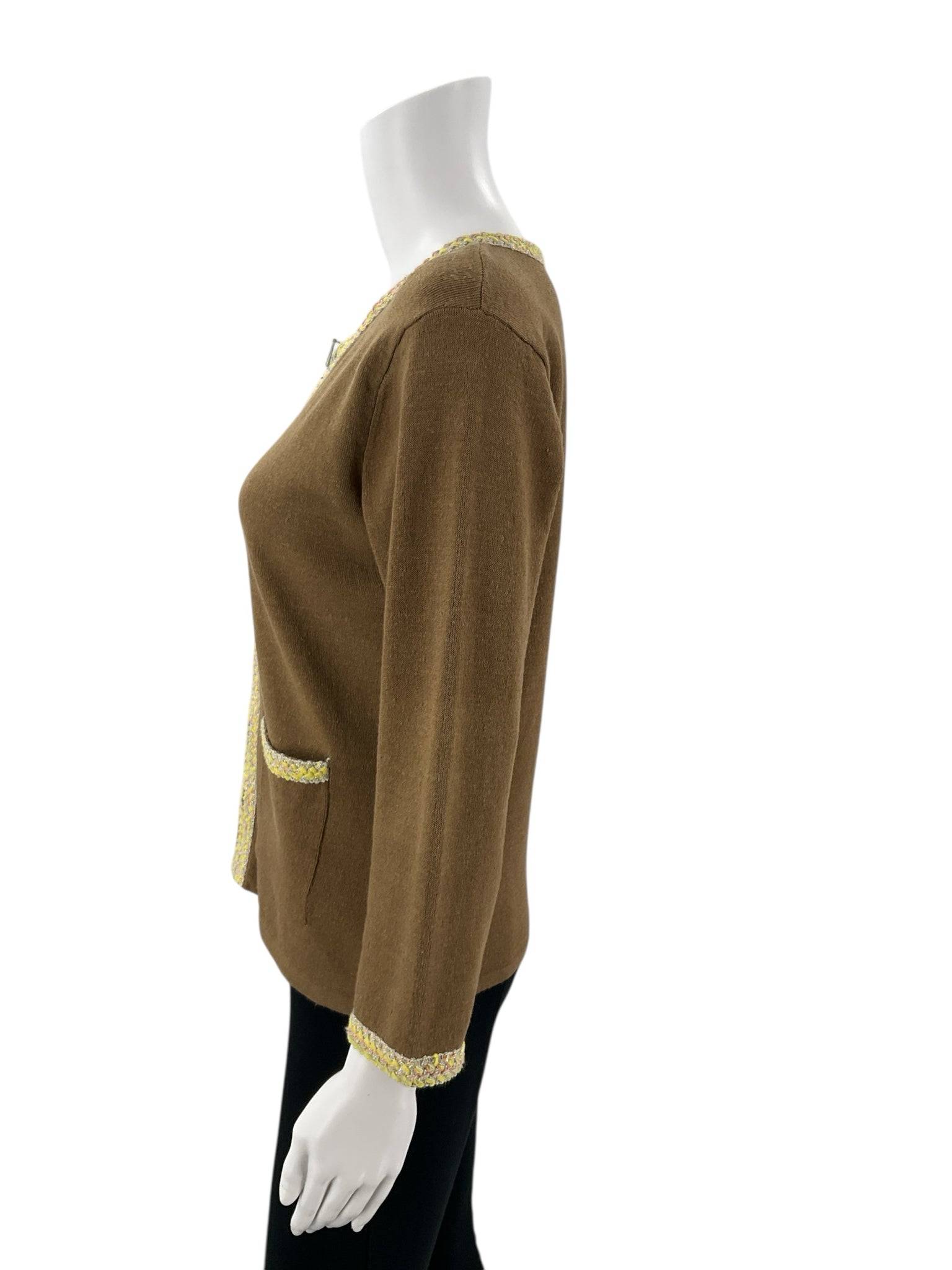 Don Caster Brown Zp Up Top - Size Medium - Margaret’s Fine Consignment