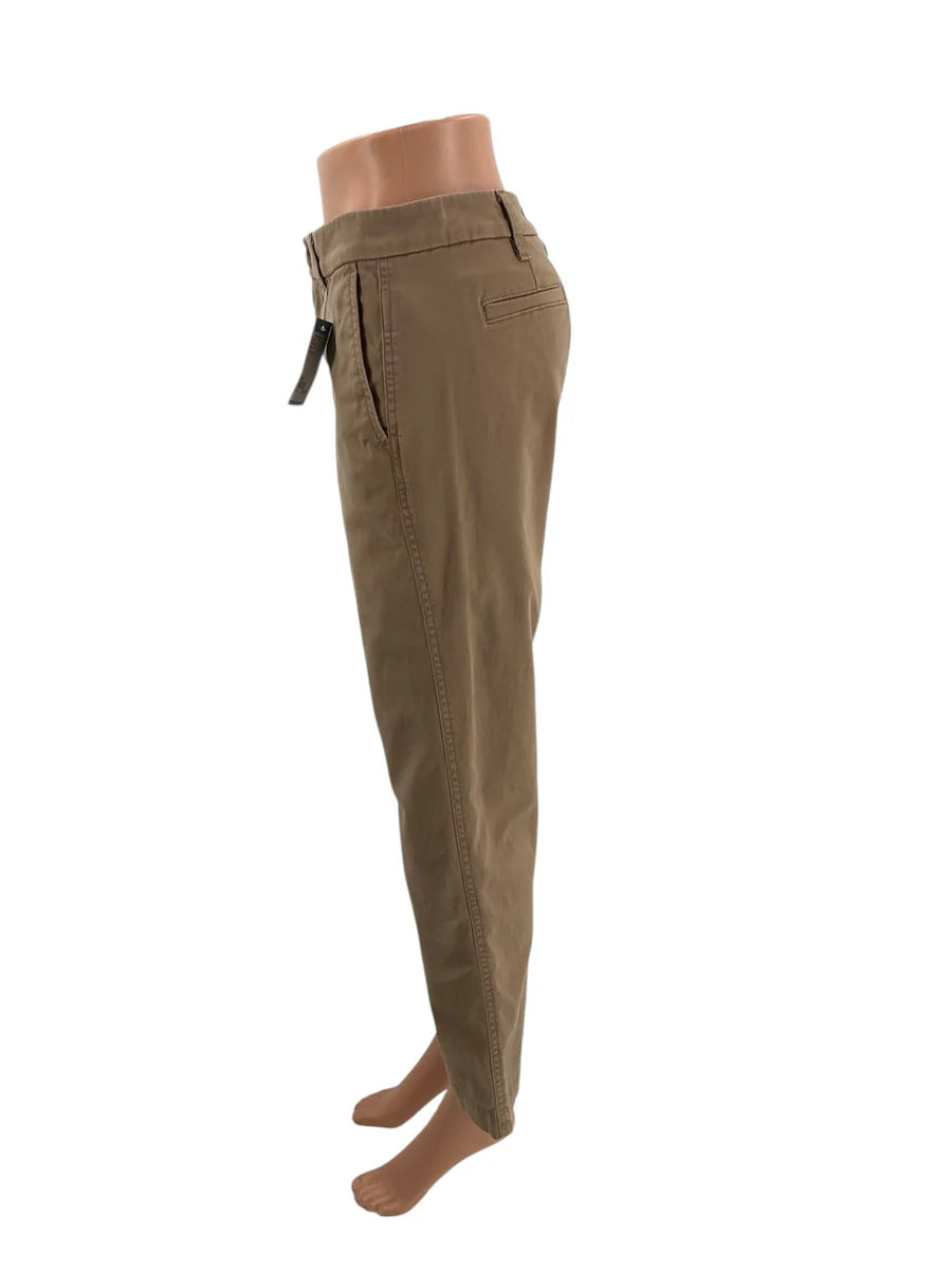 J Crew Dark Khaki Solid Ladies Pre-Owned Pants - Size 2